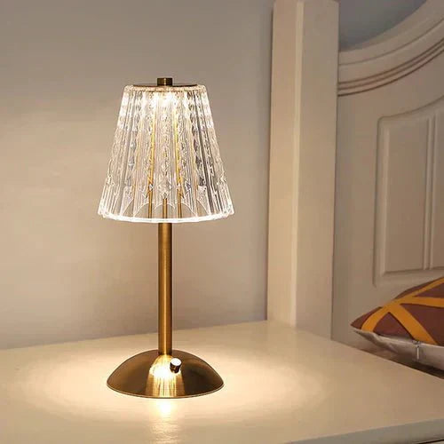 Pharos Goldene Kristallen Tischlampe